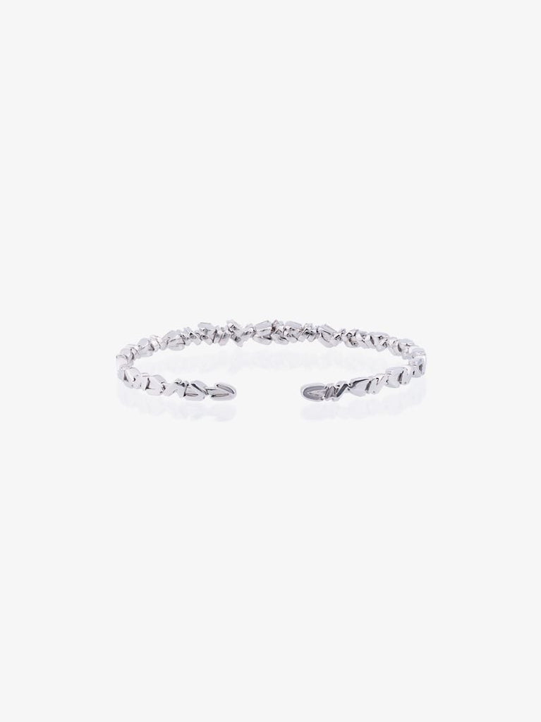 18k White Gold Fireworks Zigzag Baguette Diamond Bangle