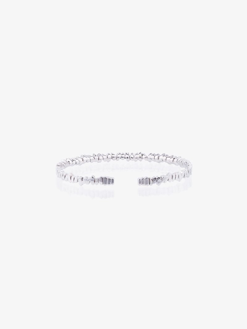 18k White Gold and Diamond Fireworks Classic Baguette Bangle