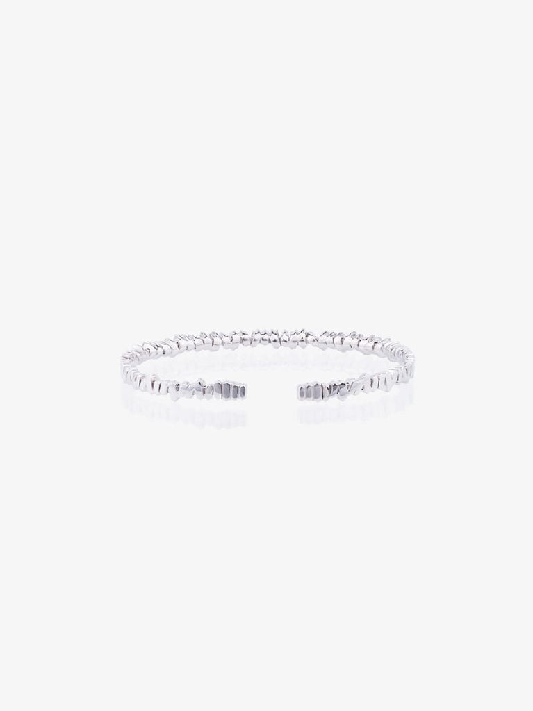 18k White Gold and Diamond Fireworks Classic Baguette Bangle