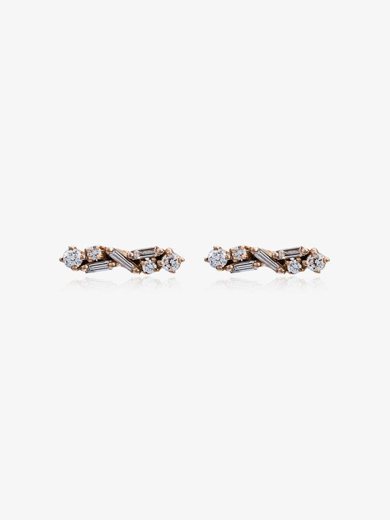 18k Rose Gold Post Diamond Earrings