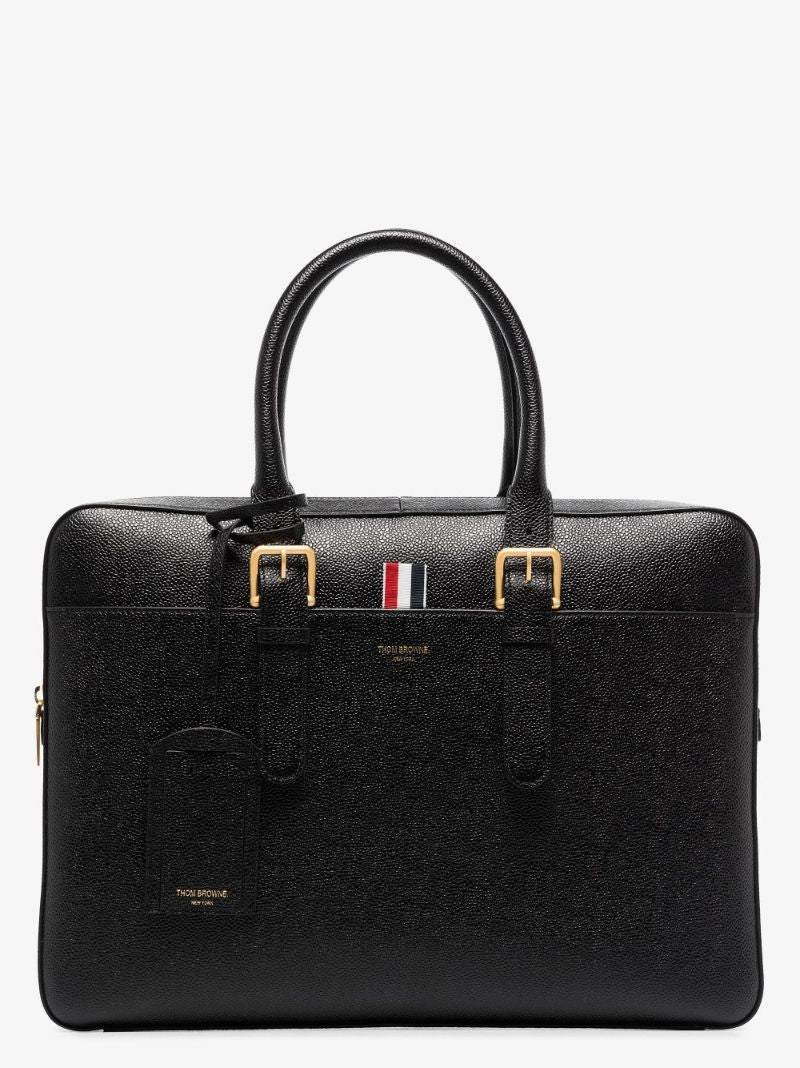 Black Grained Leather Briefcase