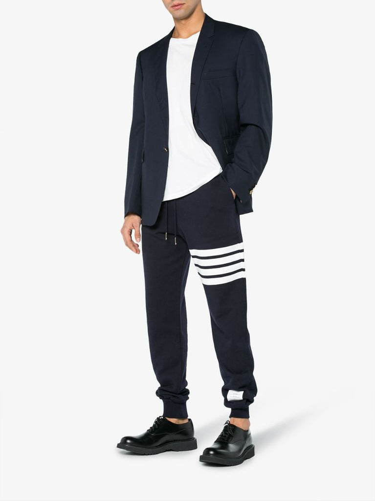 Blue 4-bar Stripe Cotton Track Pants