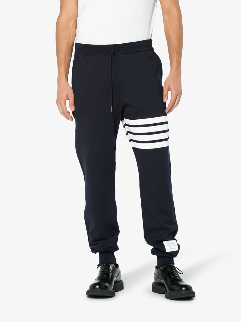 Blue 4-bar Stripe Cotton Track Pants