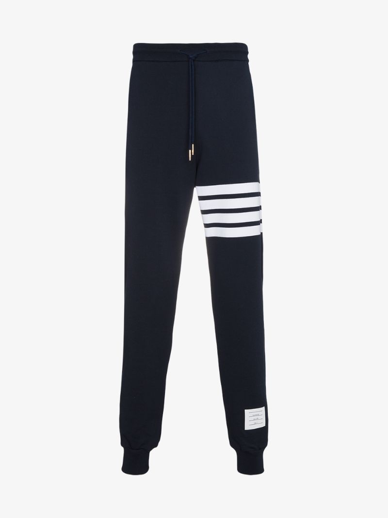 Blue 4-bar Stripe Cotton Track Pants