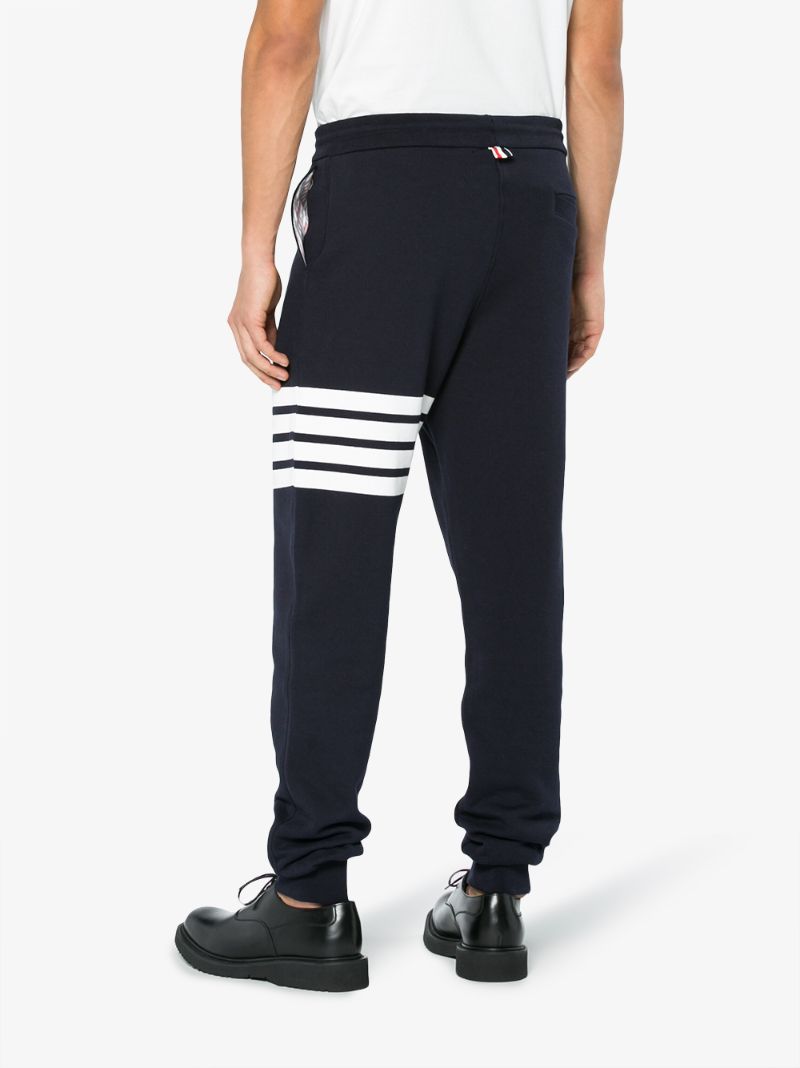 Blue 4-bar Stripe Cotton Track Pants