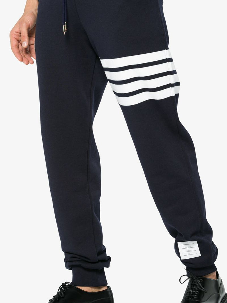 Blue 4-bar Stripe Cotton Track Pants