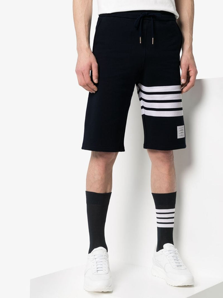 Blue Engineered 4-bar Stripe Jersey Track Shorts