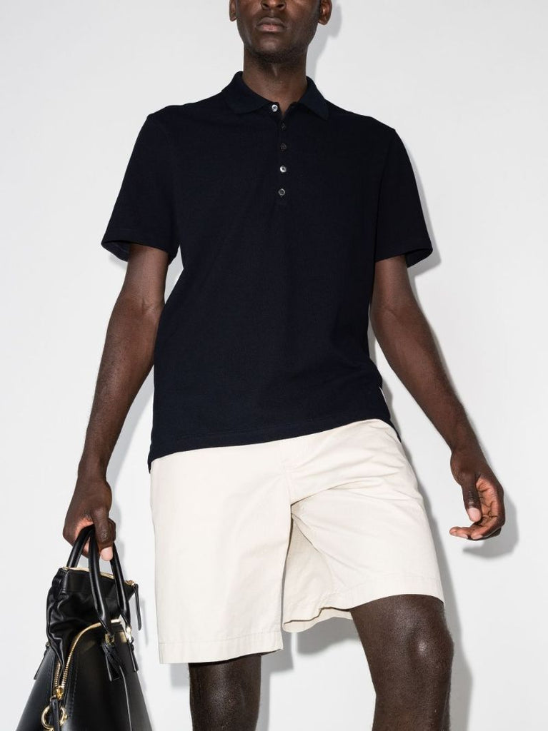 Centre Back Stripe Cotton PiquÃ_x0083_Â© Polo Shirt