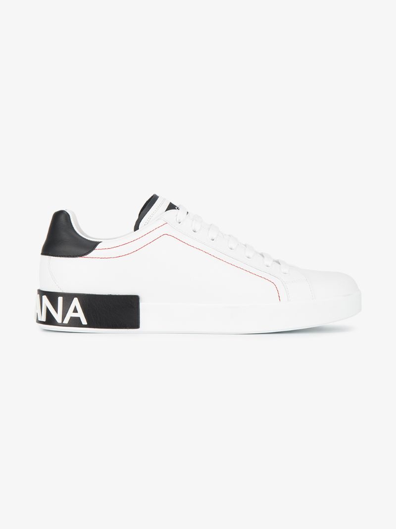 White Portofino Leather Low Top Sneakers