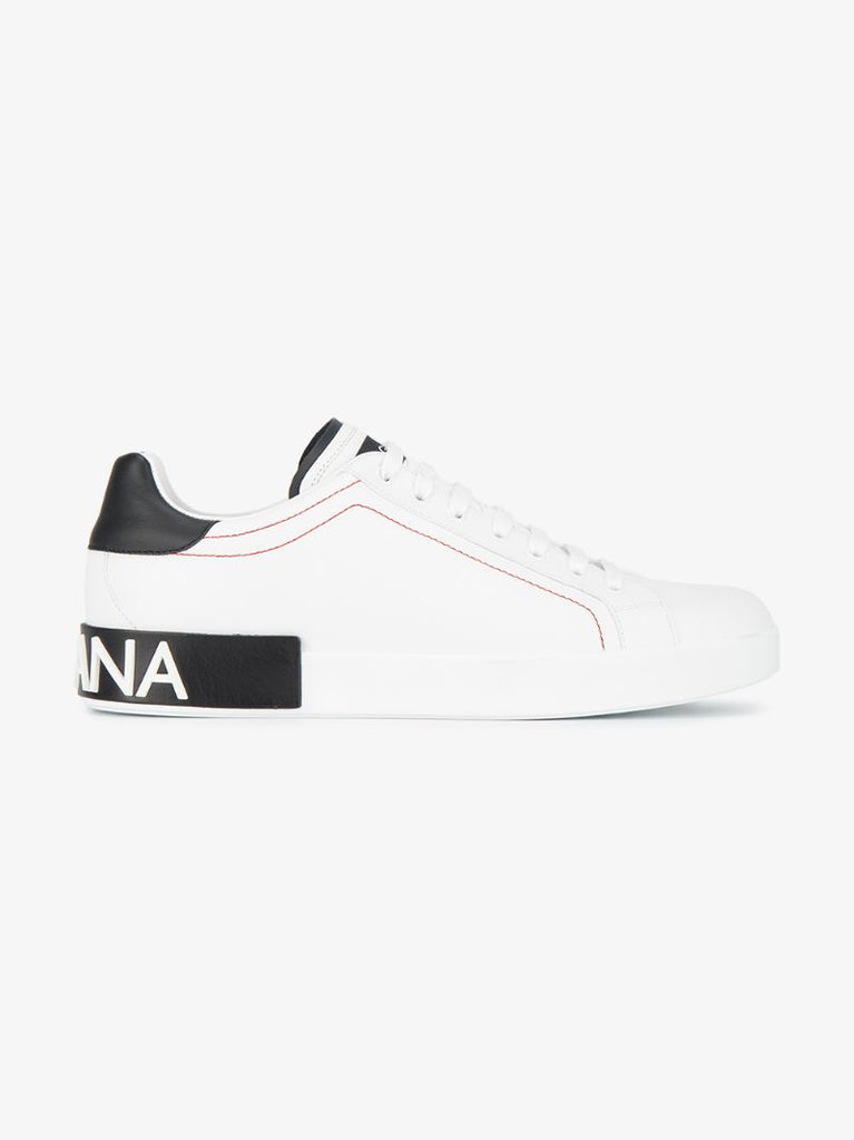 White Portofino Leather Low Top Sneakers