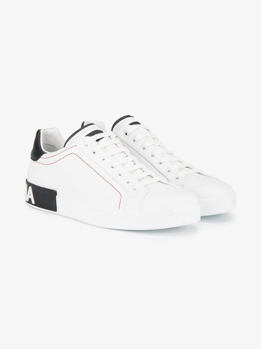 White Portofino Leather Low Top Sneakers