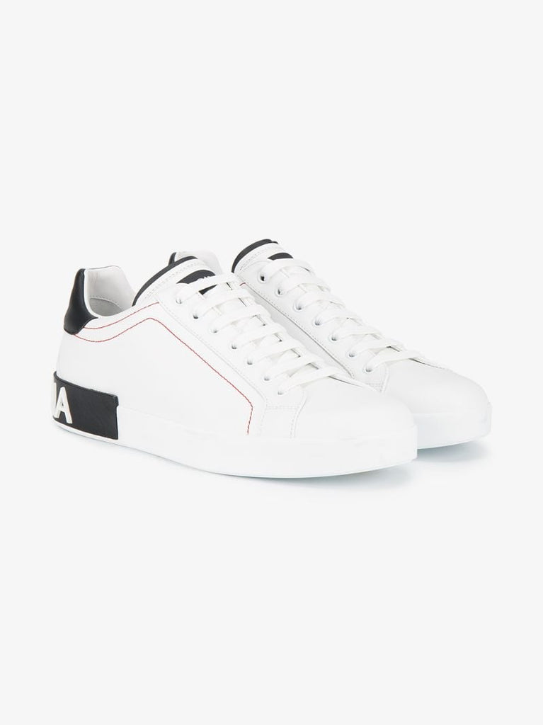 White Portofino Leather Low Top Sneakers