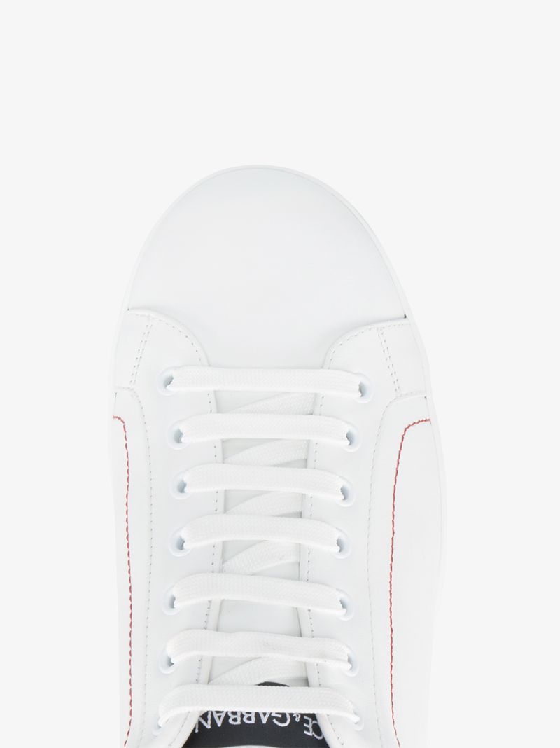 White Portofino Leather Low Top Sneakers