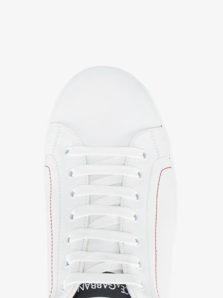 White Portofino Leather Low Top Sneakers