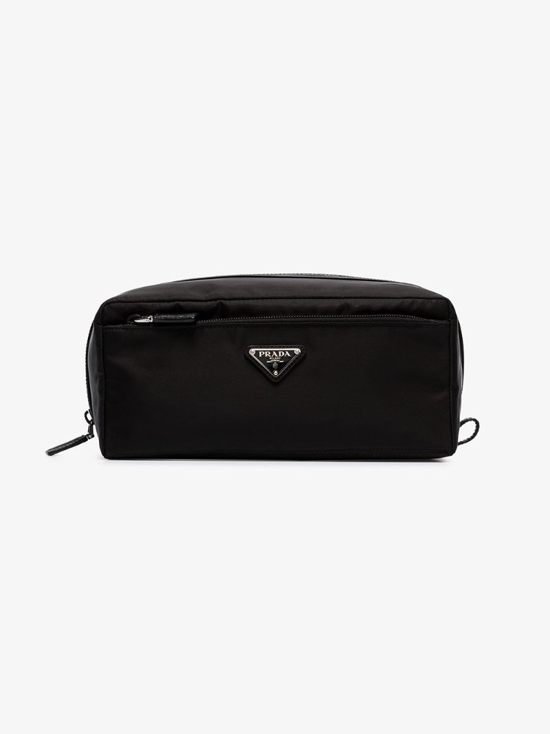 Black Logo Nylon Wash Bag