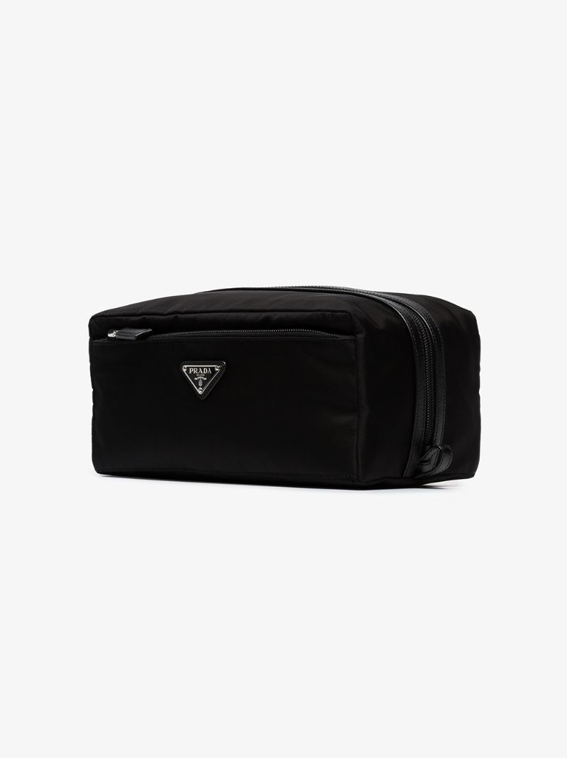 Black Logo Nylon Wash Bag