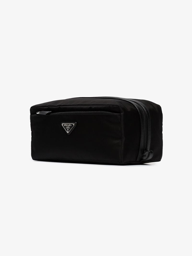 Black Logo Nylon Wash Bag