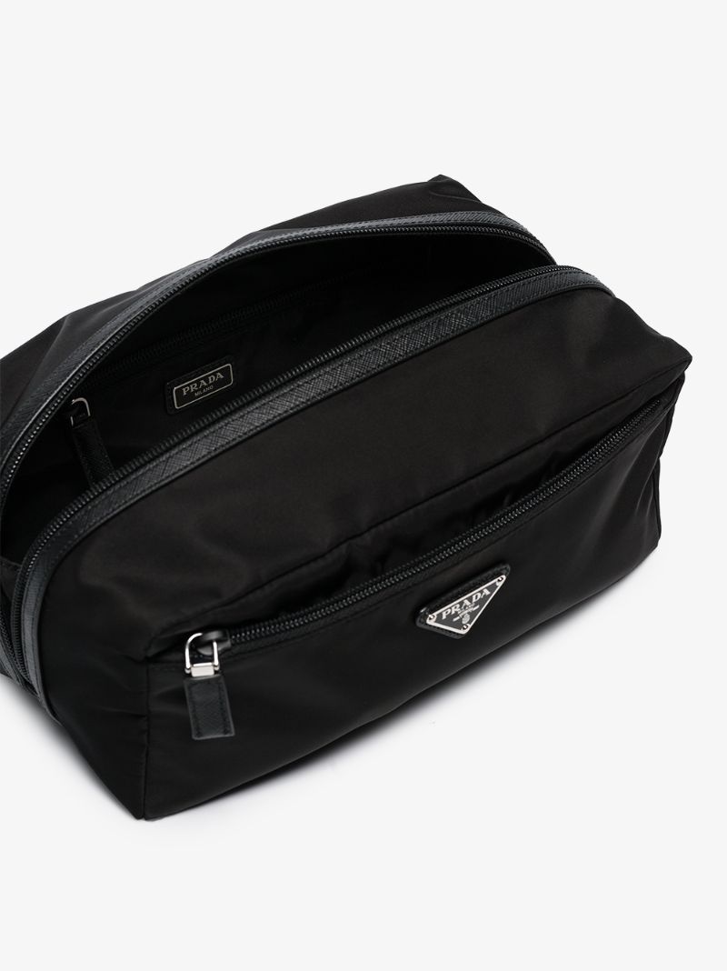 Black Logo Nylon Wash Bag