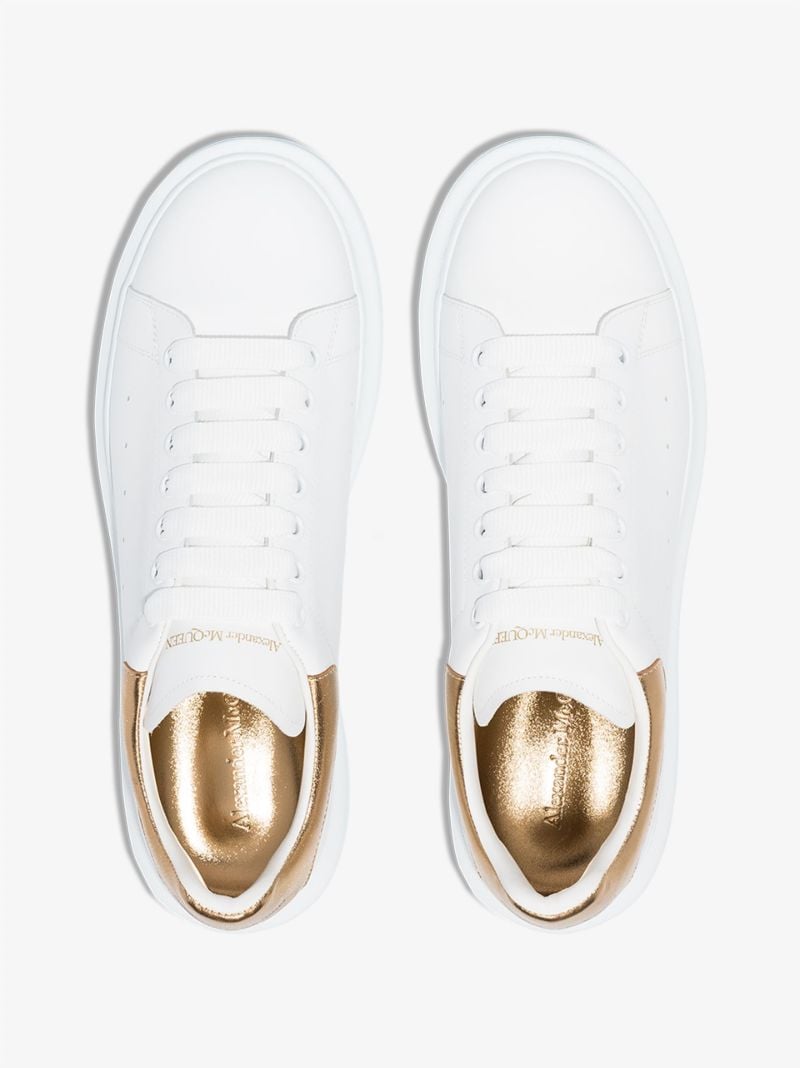 White and Gold Oversized Sneakers