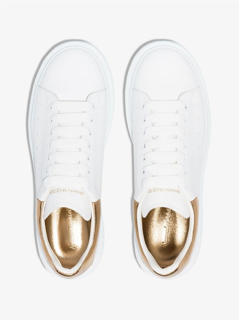 White and Gold Oversized Sneakers