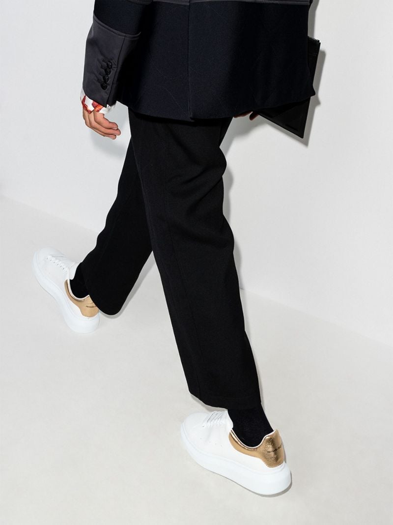 White and Gold Oversized Sneakers