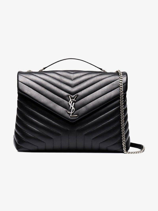 Black Loulou Large Quilted Leather Shoulder Bag