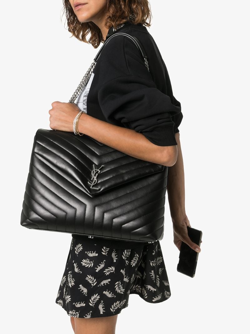 Black Loulou Large Quilted Leather Shoulder Bag