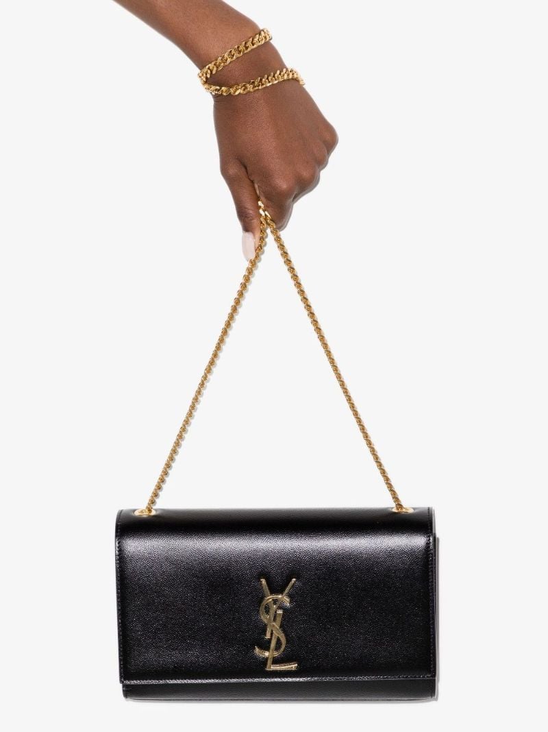 Black Kate Medium Leather Shoulder Bag