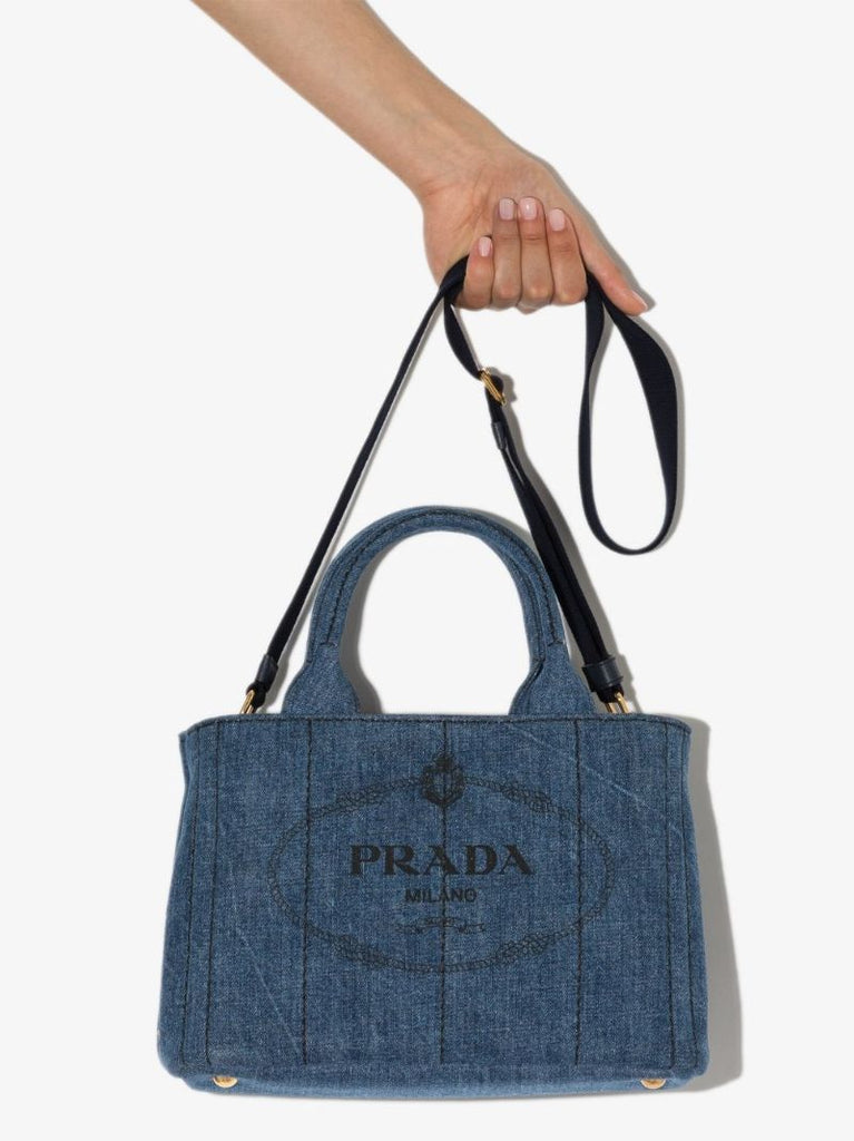 Blue Logo Denim Tote Bag