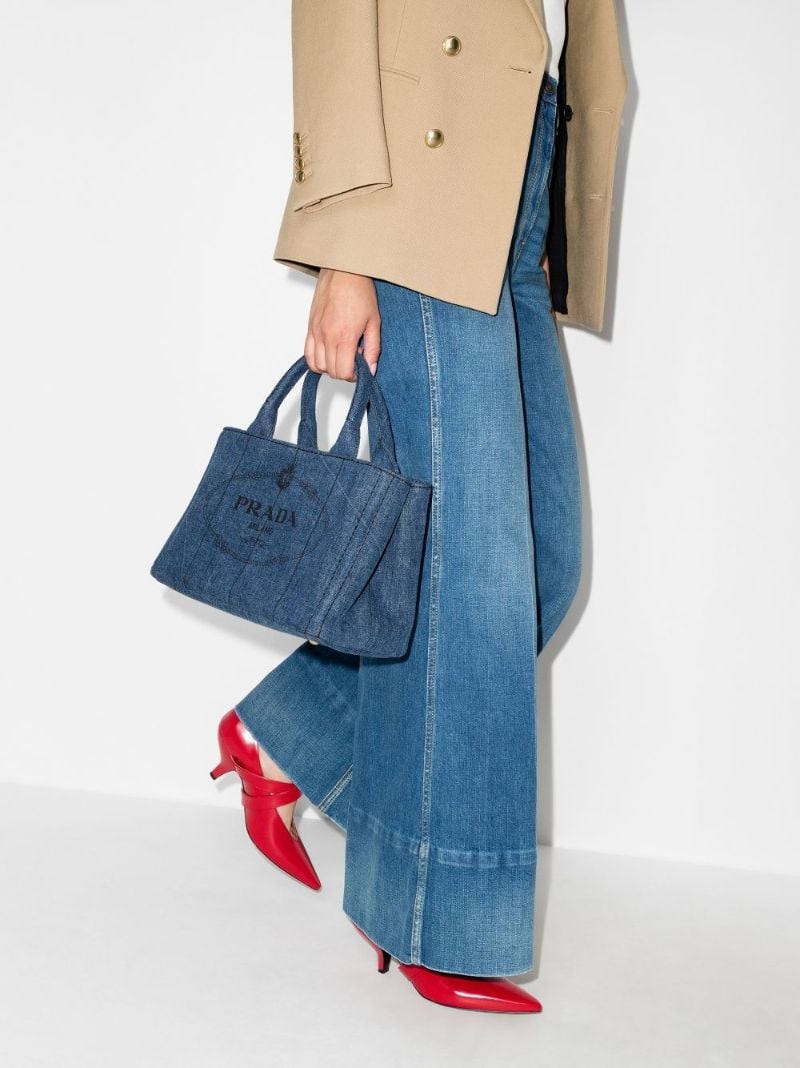 Blue Logo Denim Tote Bag