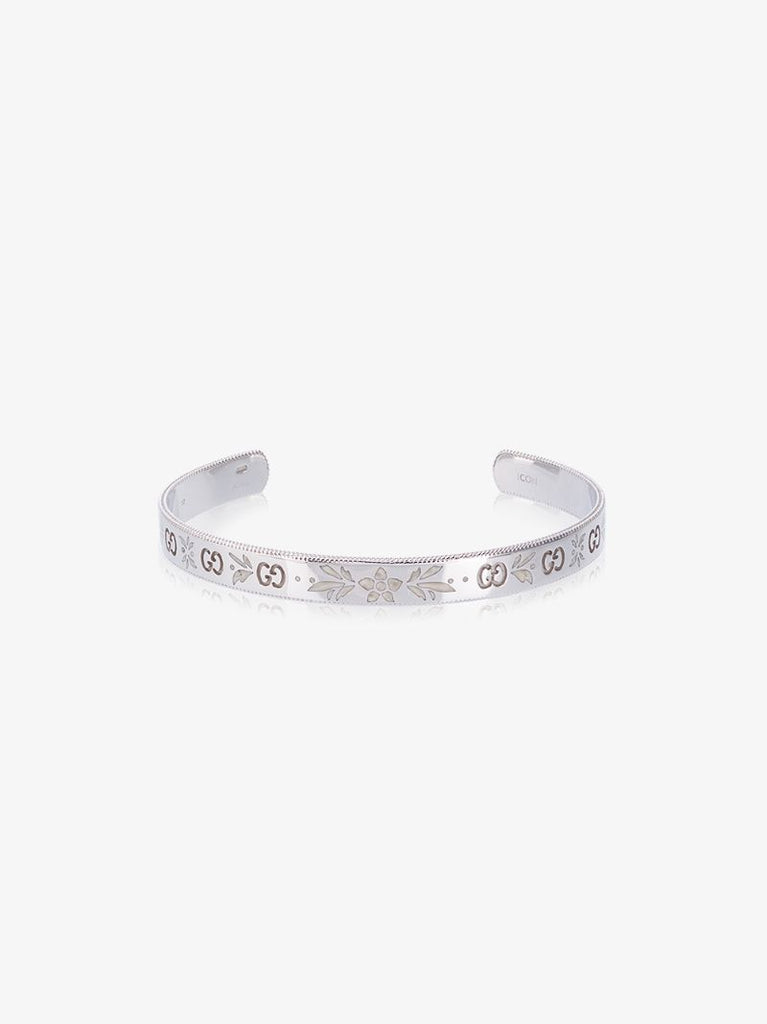 White Gold Floral Bangge
