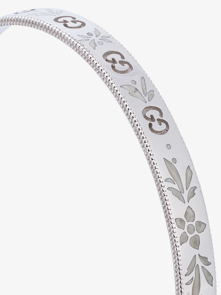 White Gold Floral Bangge