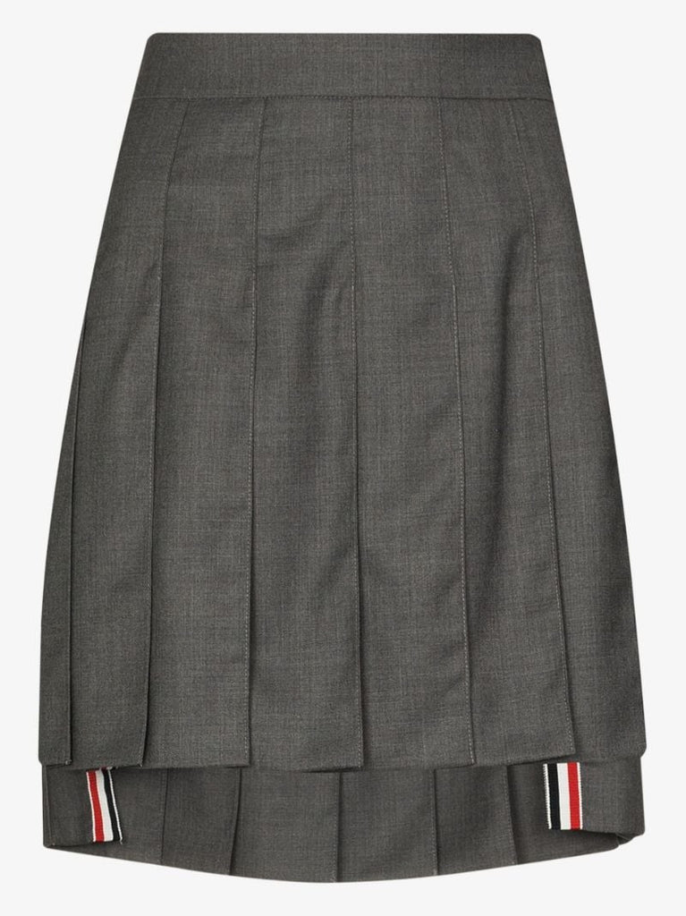 Pleated Wool Mini Skirt