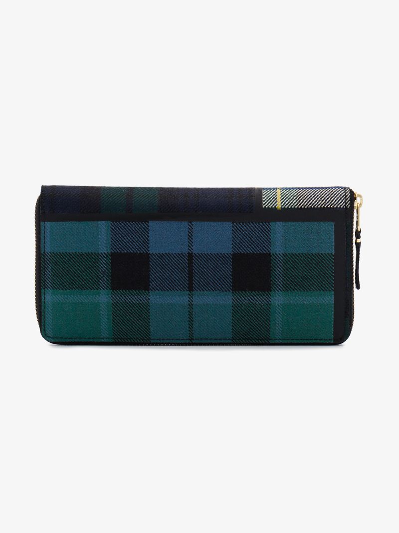 Green Tartan Patchwork Zip-around Wallet
