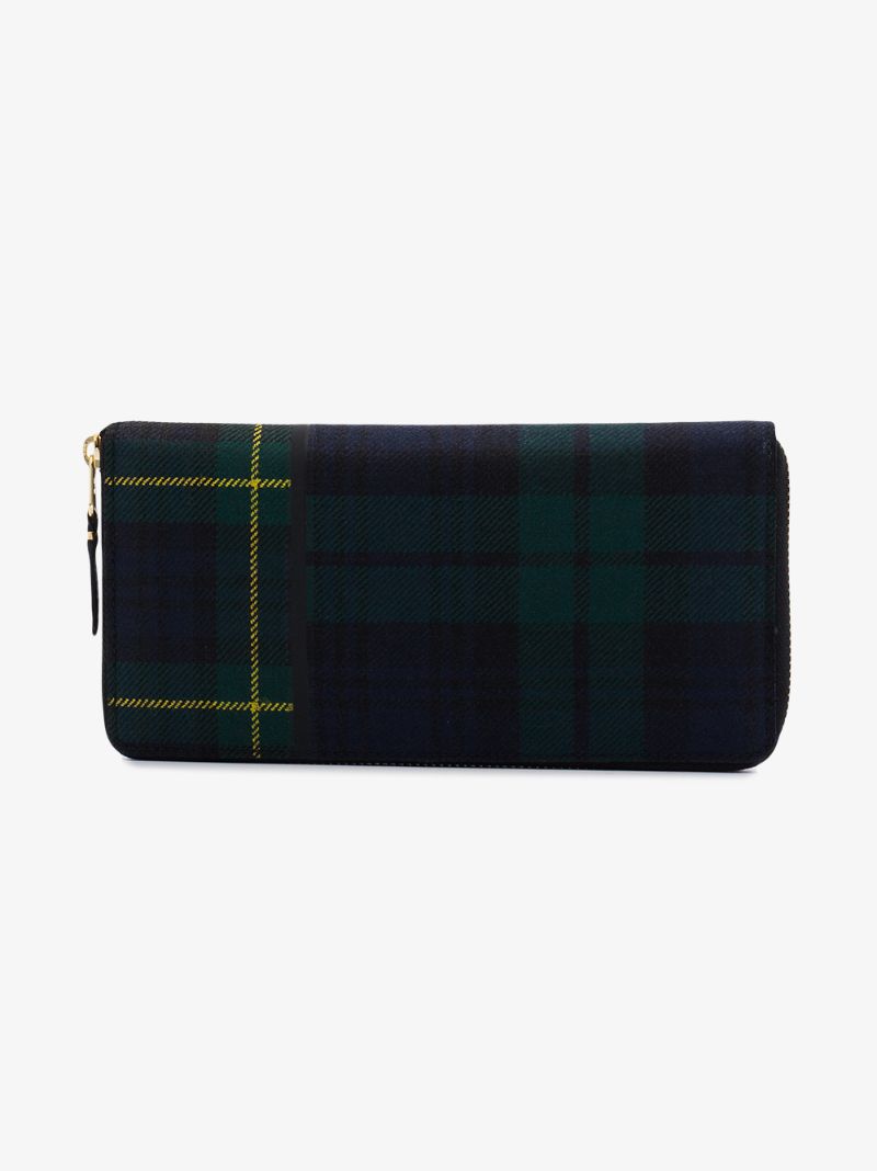 Green Tartan Patchwork Zip-around Wallet