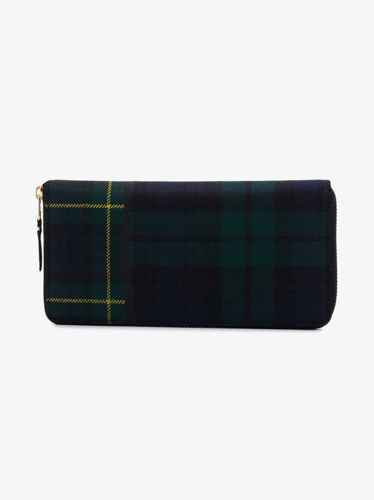 Green Tartan Patchwork Zip-around Wallet