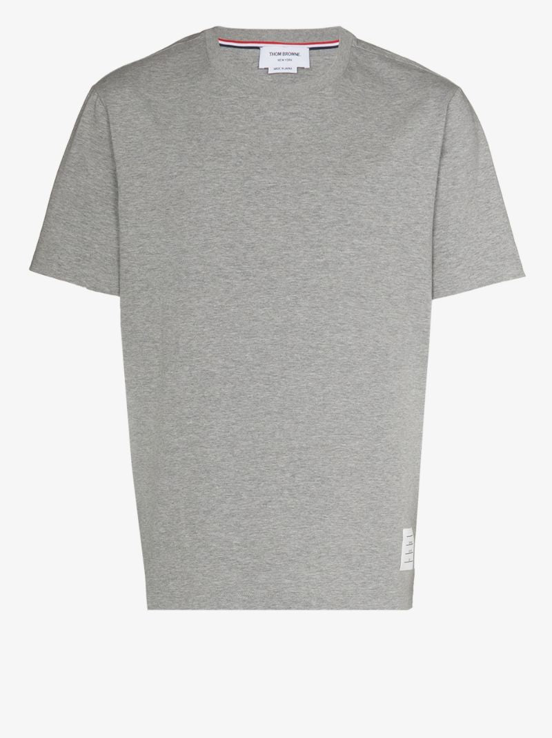 Grey Side Slit Cotton T-shirt