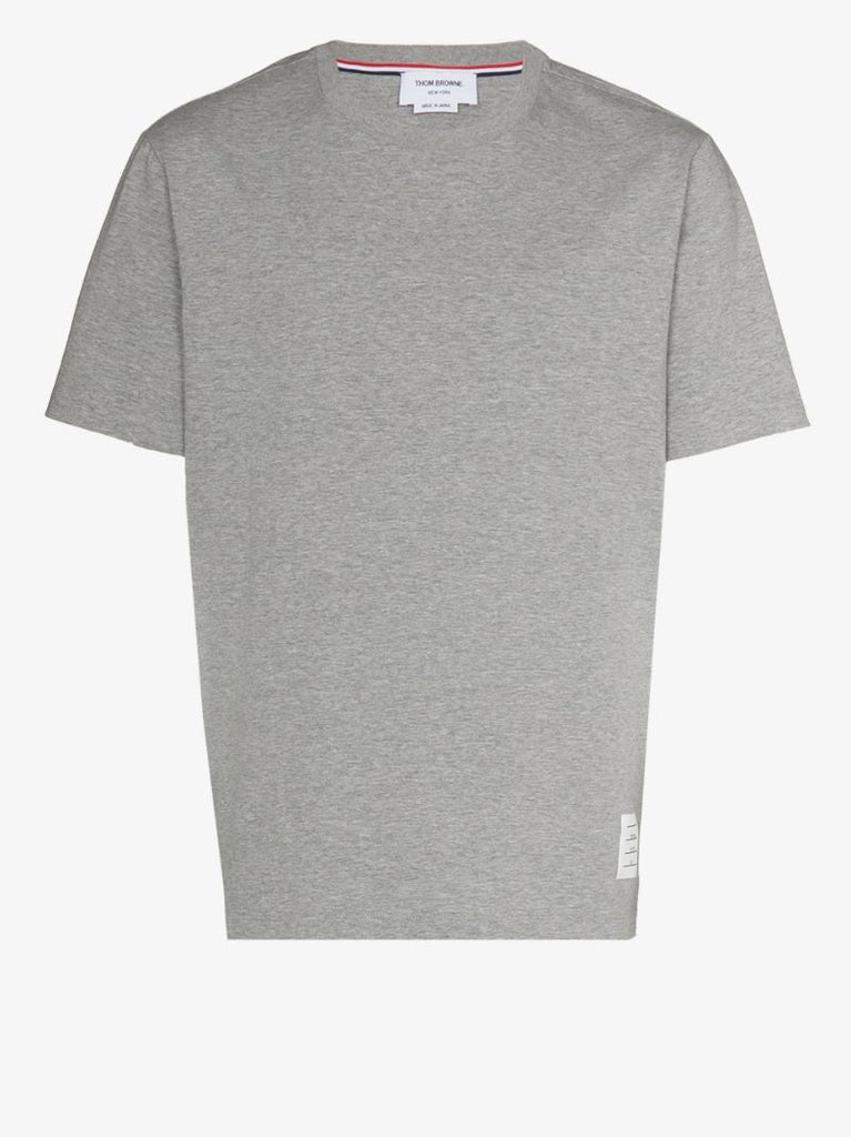 Grey Side Slit Cotton T-shirt