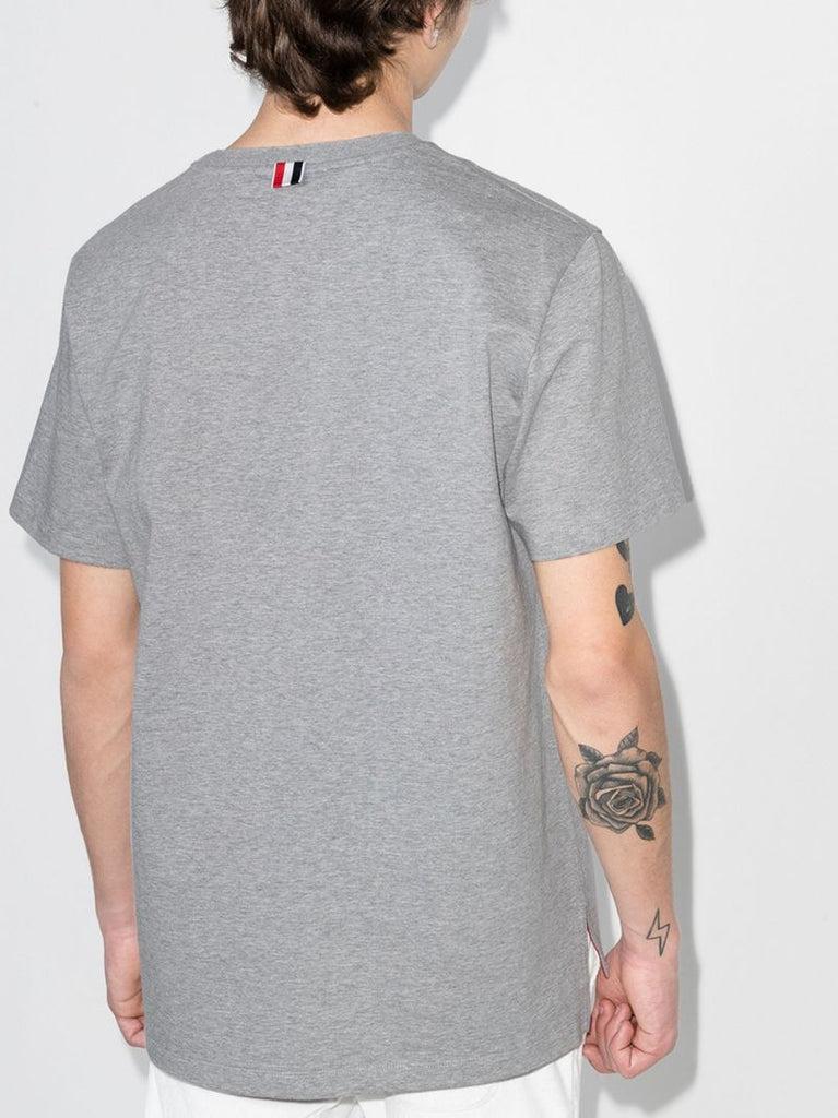 Grey Side Slit Cotton T-shirt