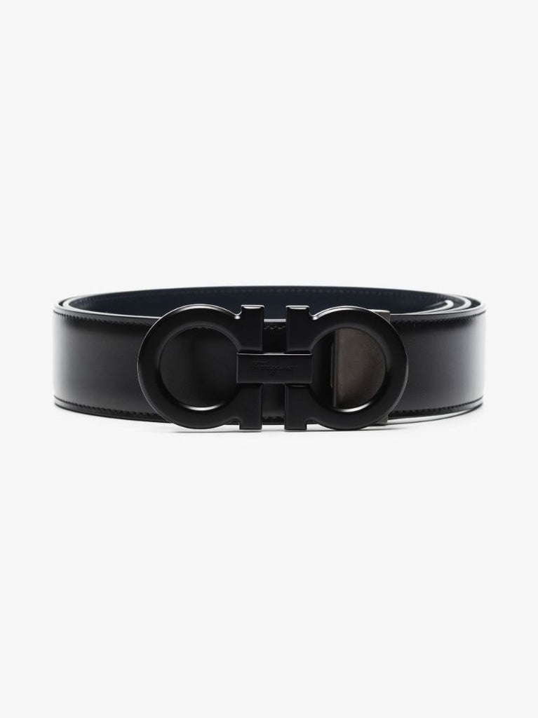 Black Gancini Reversible Leather Belt