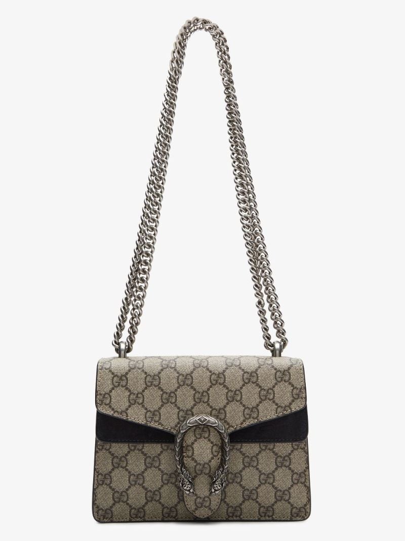 Beige Gucci Dionysus Gg Supreme Mini Canvas Shoulder Bag