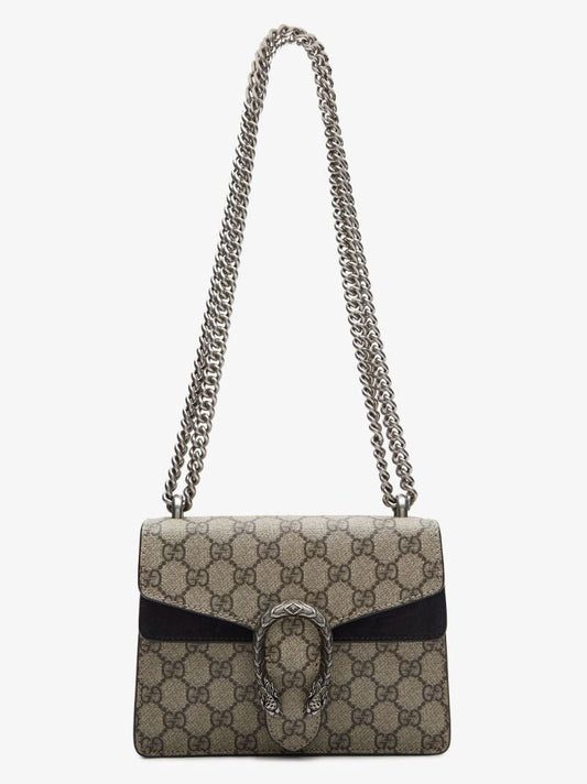 Beige Gucci Dionysus Gg Supreme Mini Canvas Shoulder Bag