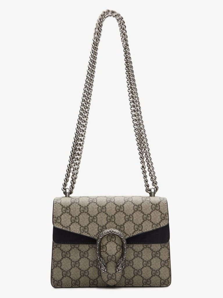 Beige Gucci Dionysus Gg Supreme Mini Canvas Shoulder Bag