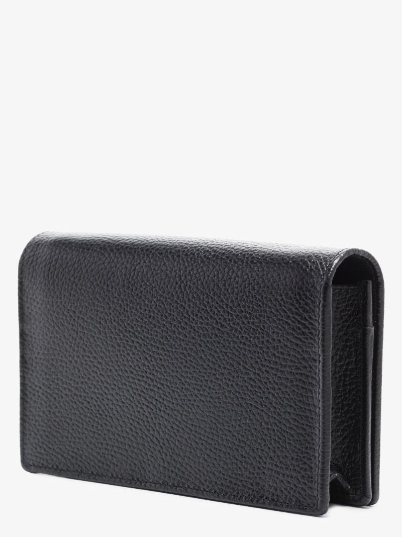Black Gg Marmont Leather Chain Wallet
