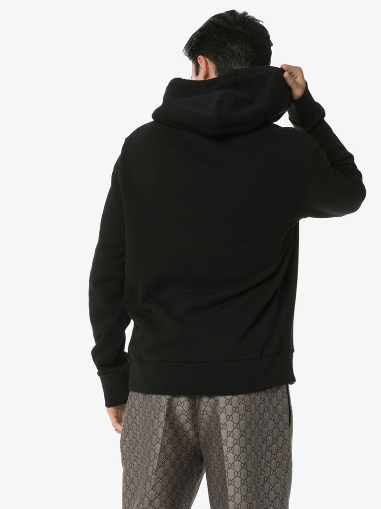 Black Logo Cotton Hoodie