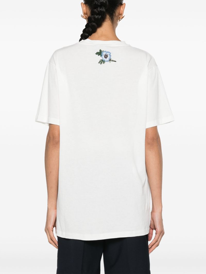 White Fake Logo Cotton T-shirt