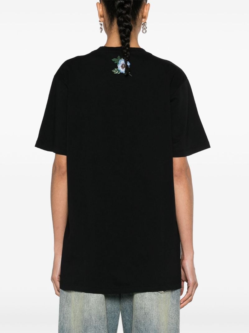 Black Fake Logo Cotton T-shirt