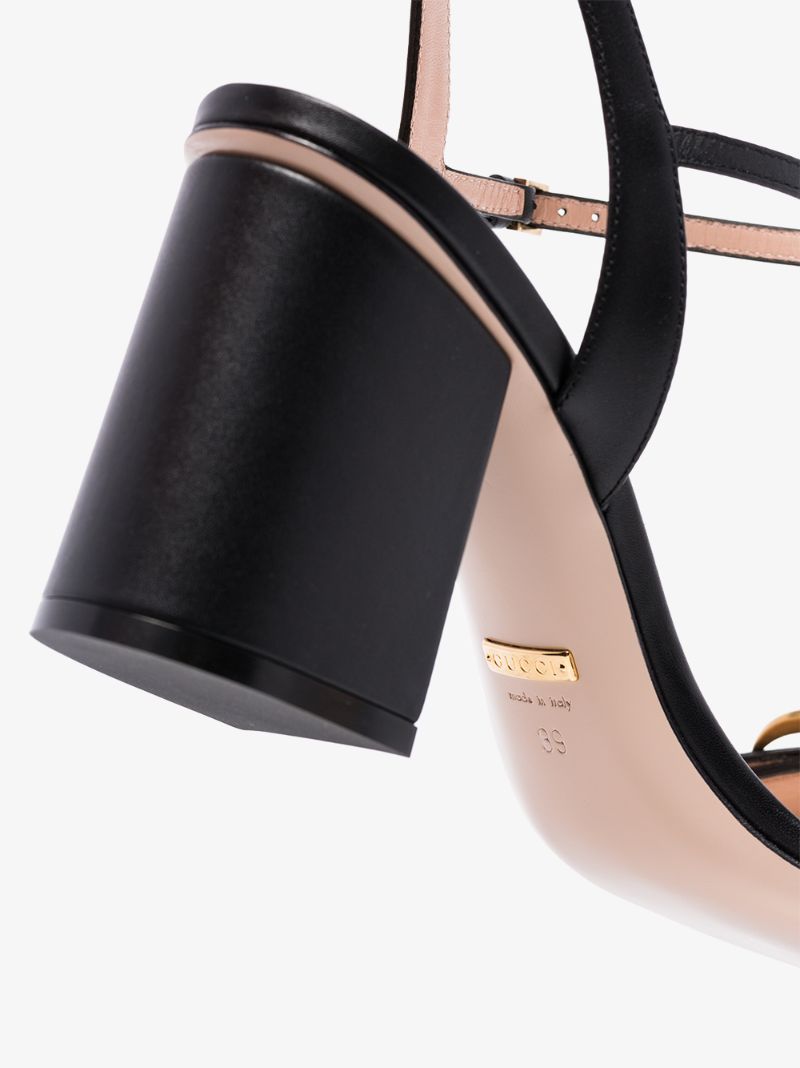 Black Gg Marmont 75 Leather Sandals