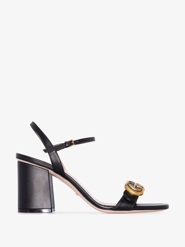 Black Gg Marmont 75 Leather Sandals