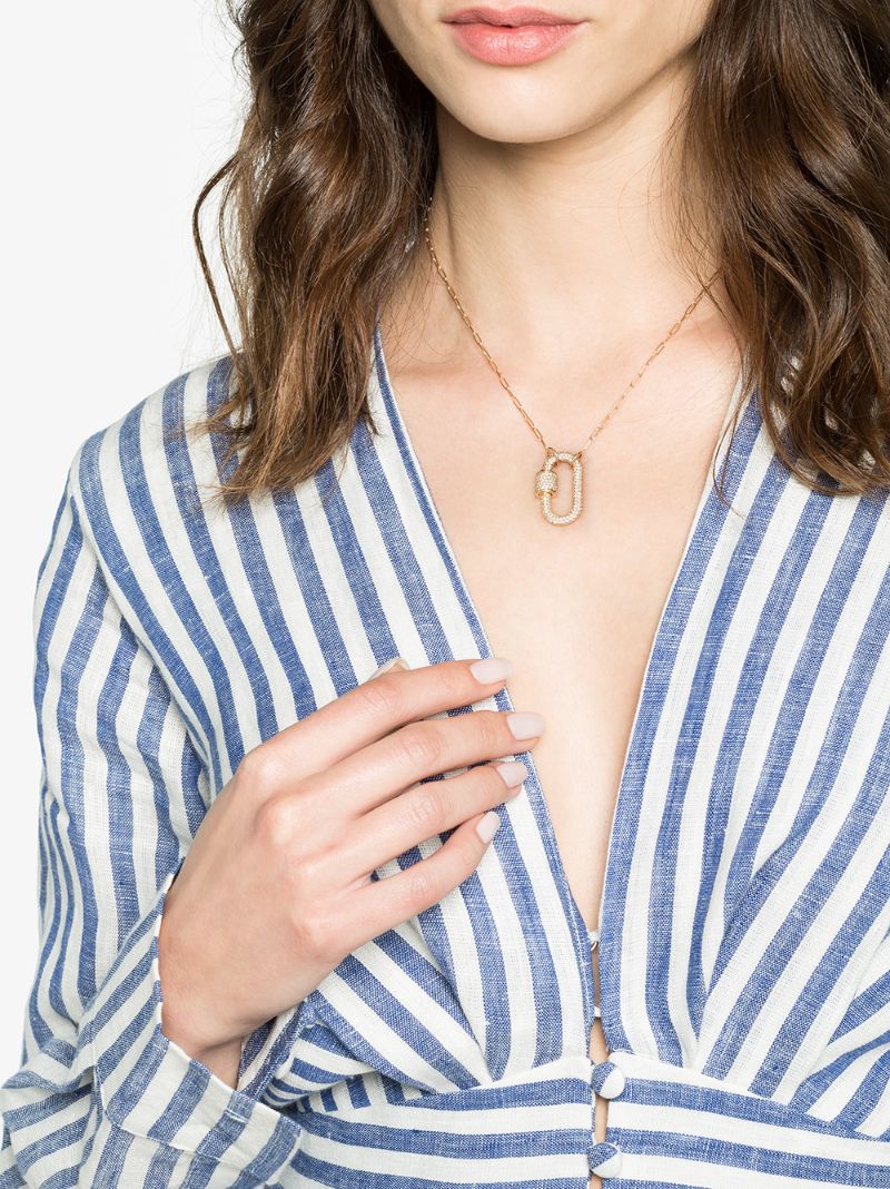 14k Yellow Gold Diamond Lock Charm